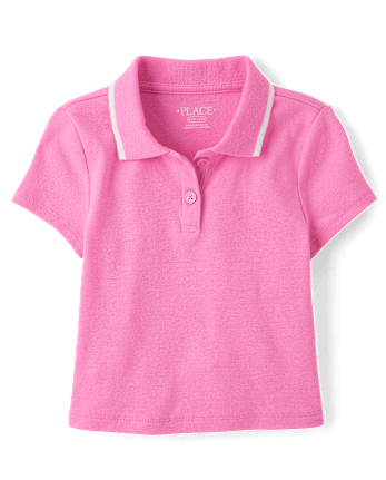 Girls Contrast Ribbed Polo