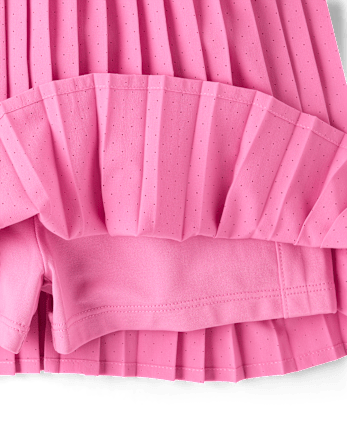 Girls Quick Dry Contrast Halter Pleated Tennis Dress