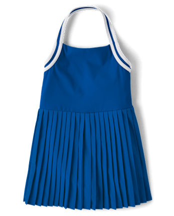Robe de tennis plissée contrastée à séchage rapide pour filles