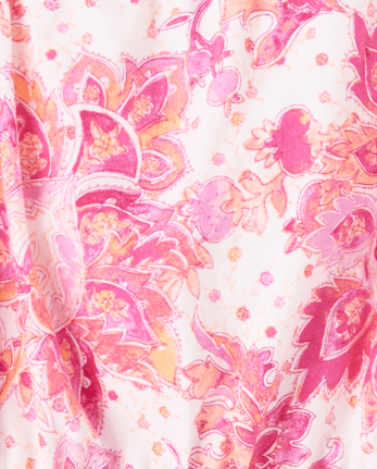 Girls Paisley Tassel Bow Shoulder Tank Top