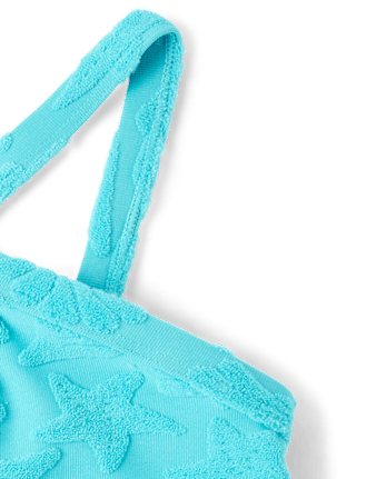 Girls Seashell Textured Terry Bikini Swimsuit