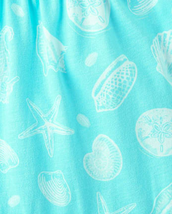 Girls Seashell Cross Back Tiered Dress