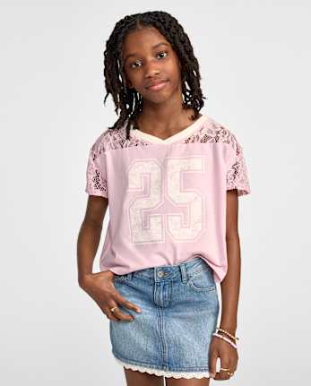 Girls Varsity Lace Football Tee