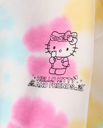 Girls Hello Kitty® And Friends Rainbow Tie Dye Premium Fleece Hoodie
