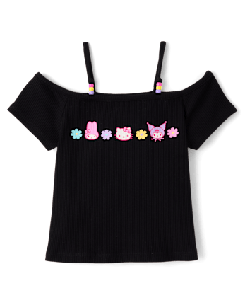 Girls Hello Kitty® Beaded Cold Shoulder Top