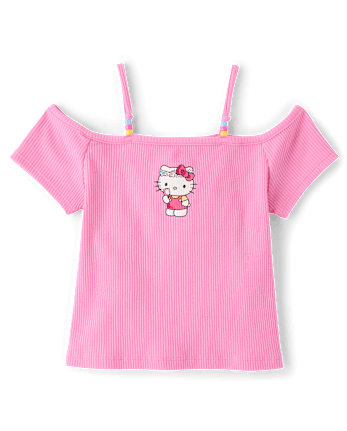 Girls Hello Kitty® Beaded Cold Shoulder Top