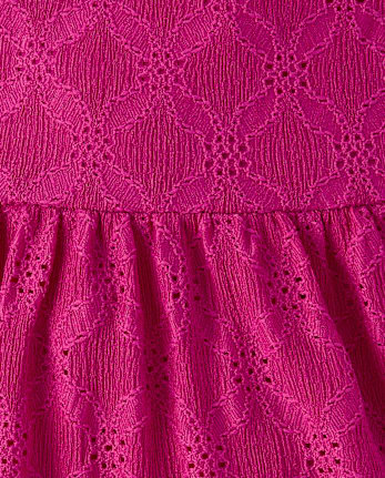 Girls Eyelet Bow Back Dress