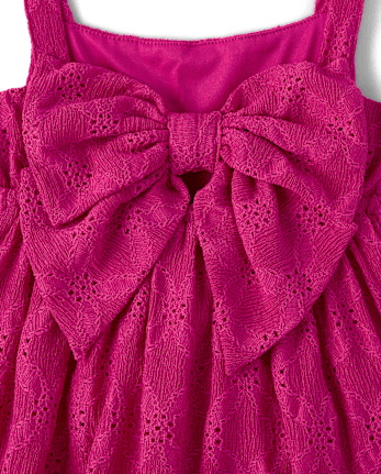 Girls Eyelet Bow Back Dress