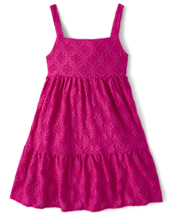 Girls Eyelet Bow Back Dress