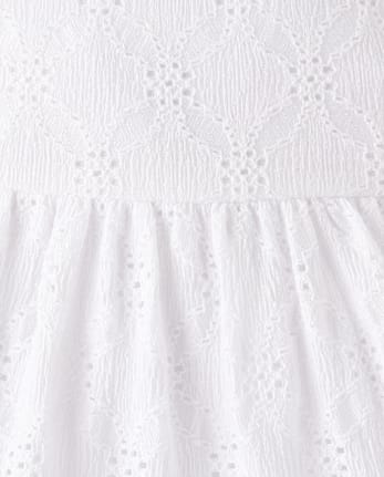 Girls Eyelet Bow Back Dress