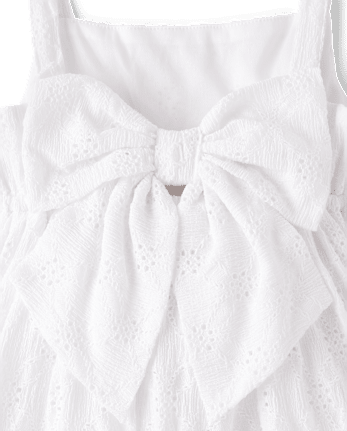Girls Eyelet Bow Back Dress