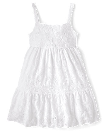 Girls Eyelet Bow Back Dress