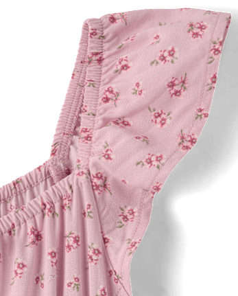 Girls Floral Bow Flutter Dress