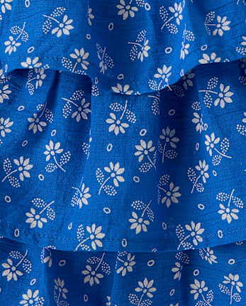 Girls Mommy And Me Floral Smocked Flounce Dress