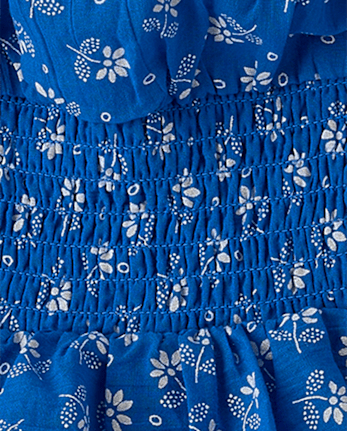 Girls Mommy And Me Floral Smocked Flounce Dress