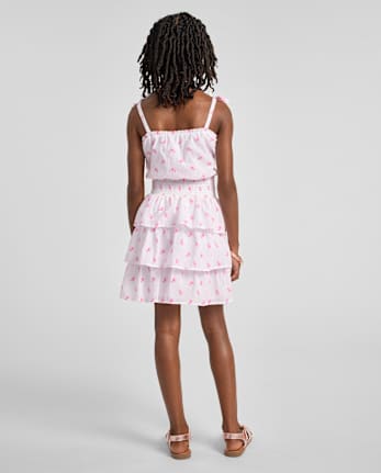 Girls Mommy And Me Floral Smocked Flounce Dress