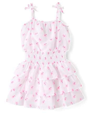 Girls Mommy And Me Floral Smocked Flounce Dress