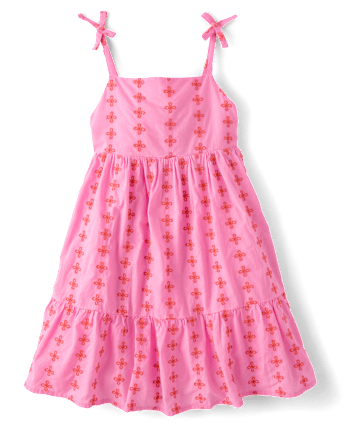 Girls Embroidered Floral Dress