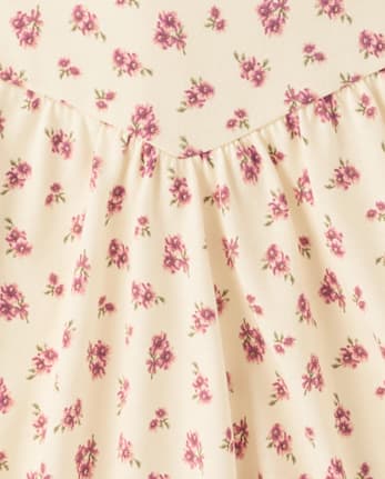 Robe fleurie à taille en V pour filles