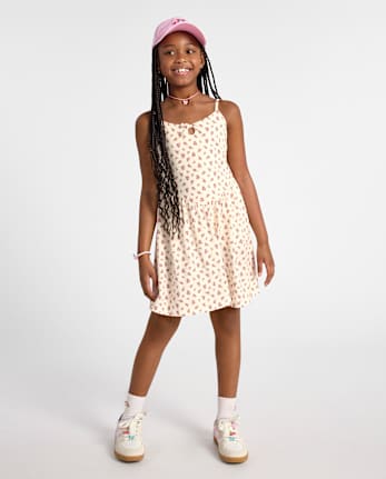 Robe fleurie à taille en V pour filles