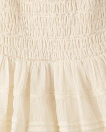 Girls Smocked Drop Waist Dress