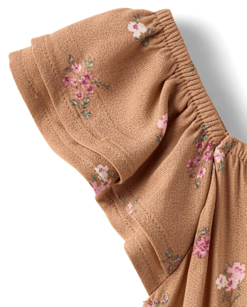 Girls Floral Flutter Romper