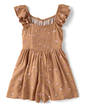 Girls Floral Flutter Romper