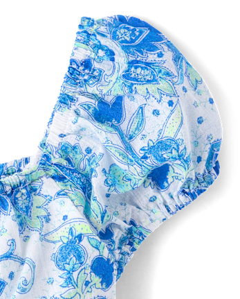 Girls Paisley Textured 2-Piece Outfit Set