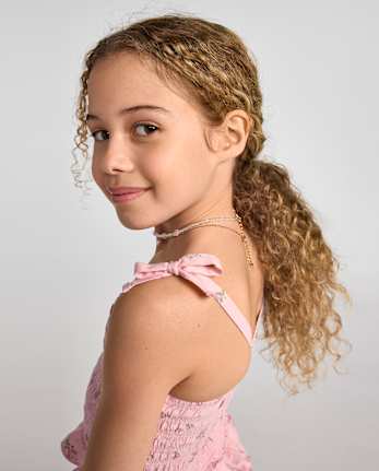 Ensemble 2 pièces à volants floraux pour filles