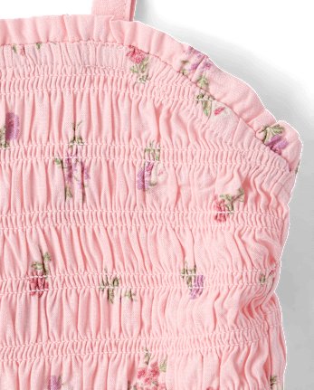 Ensemble 2 pièces à volants floraux pour filles