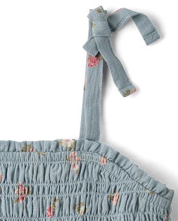 Girls Floral Textured 2-Piece Outfit Set