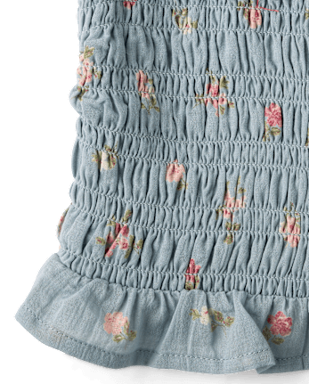 Girls Floral Textured 2-Piece Outfit Set