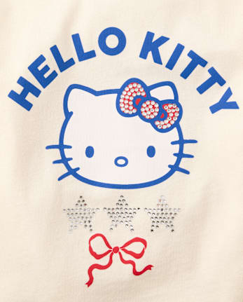 Girls Hello KittyÂ® And Friends Rhinestone Eyelet Flutter Top