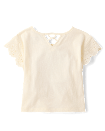Girls Hello KittyÂ® And Friends Rhinestone Eyelet Flutter Top