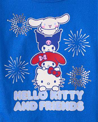 Girls Hello Kitty® And Friends Rhinestone Eyelet Flutter Top