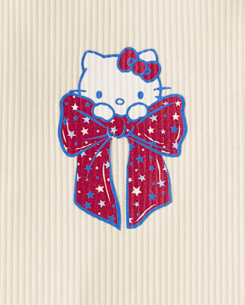 Girls Hello Kitty® Bow Ribbed V-Waist Dress