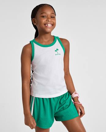 Débardeur graphique colorblock pour filles
