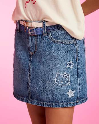 Girls Hello Kitty® And Friends Applique Star Denim Skort