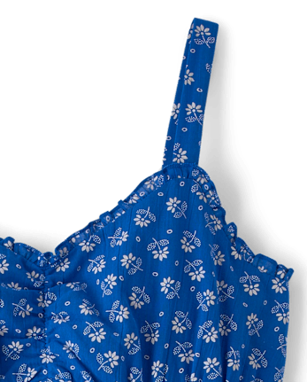 Womens Mommy And Me Embroidered Floral V-Waist Dress