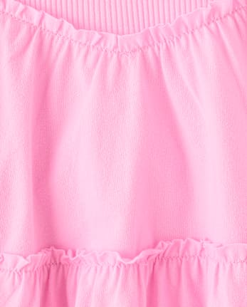 Girls Ribbed Tiered V-Waist Dress