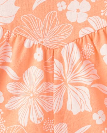 Girls Print V-Waist Romper