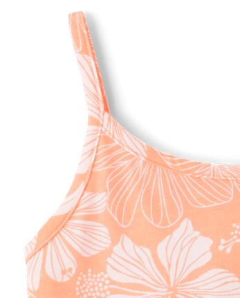 Girls Print V-Waist Romper