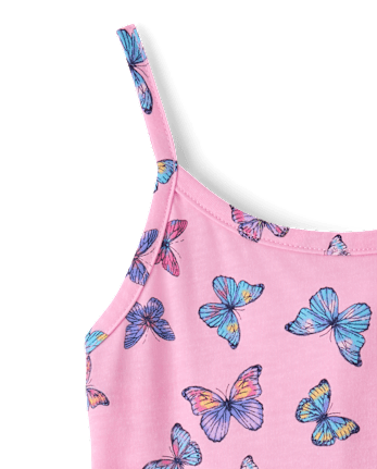 Girls Print V-Waist Romper