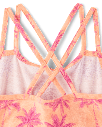 Girls Print Cross Back Dress