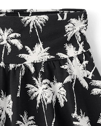 Girls Print High Rise Ruched Skort