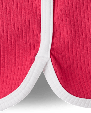 Short cycliste côtelé taille haute pour filles avec motif dauphin