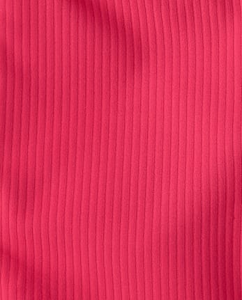 Short cycliste côtelé taille haute pour filles avec motif dauphin