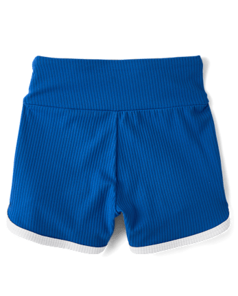 Girls High Rise Ribbed Dolphin Bike Shorts