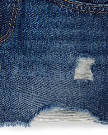 Girls Ripped Shortie Jean Shorts