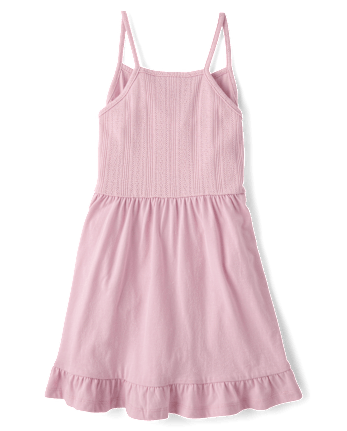 Girls Pointelle V-Waist Dress